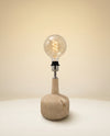 Rattan Table Lamp - Handwoven Natural Accent, 22 cm