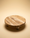 Wooden Riser | Round Teak Footed Display Stand