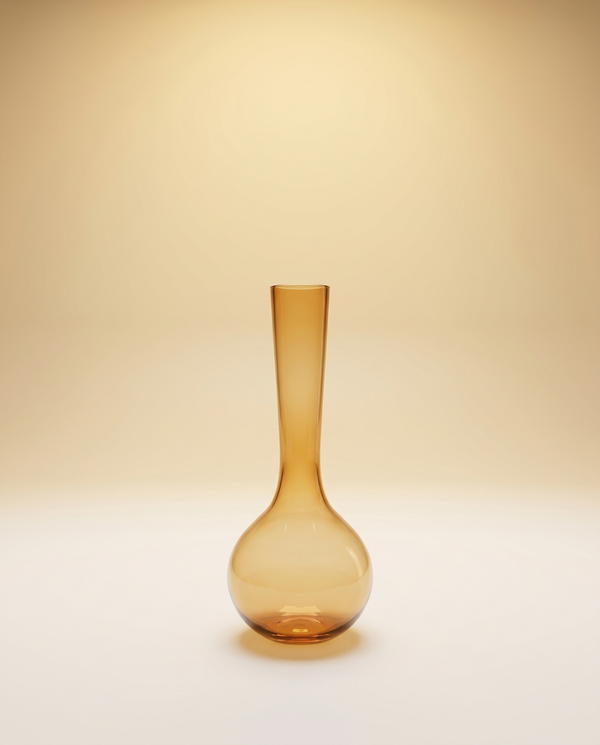 Amber Glass Vase | Mouth-Blown Mombassa H48