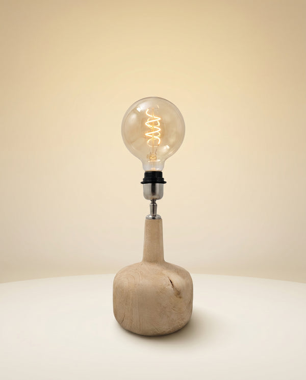 Rattan Table Lamp - Handwoven Natural Accent, 22 cm
