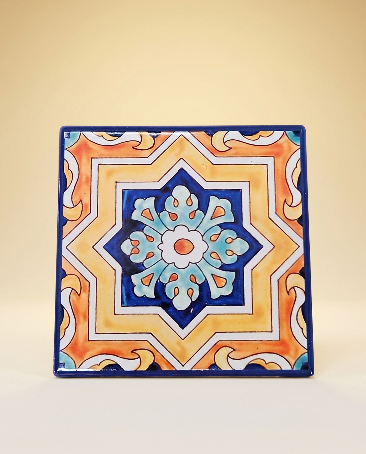Square Mosaic Coaster, 10 cm | Decorative Table Accent
