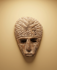 Wooden Wall Mask | Carved Timor-Style Decor