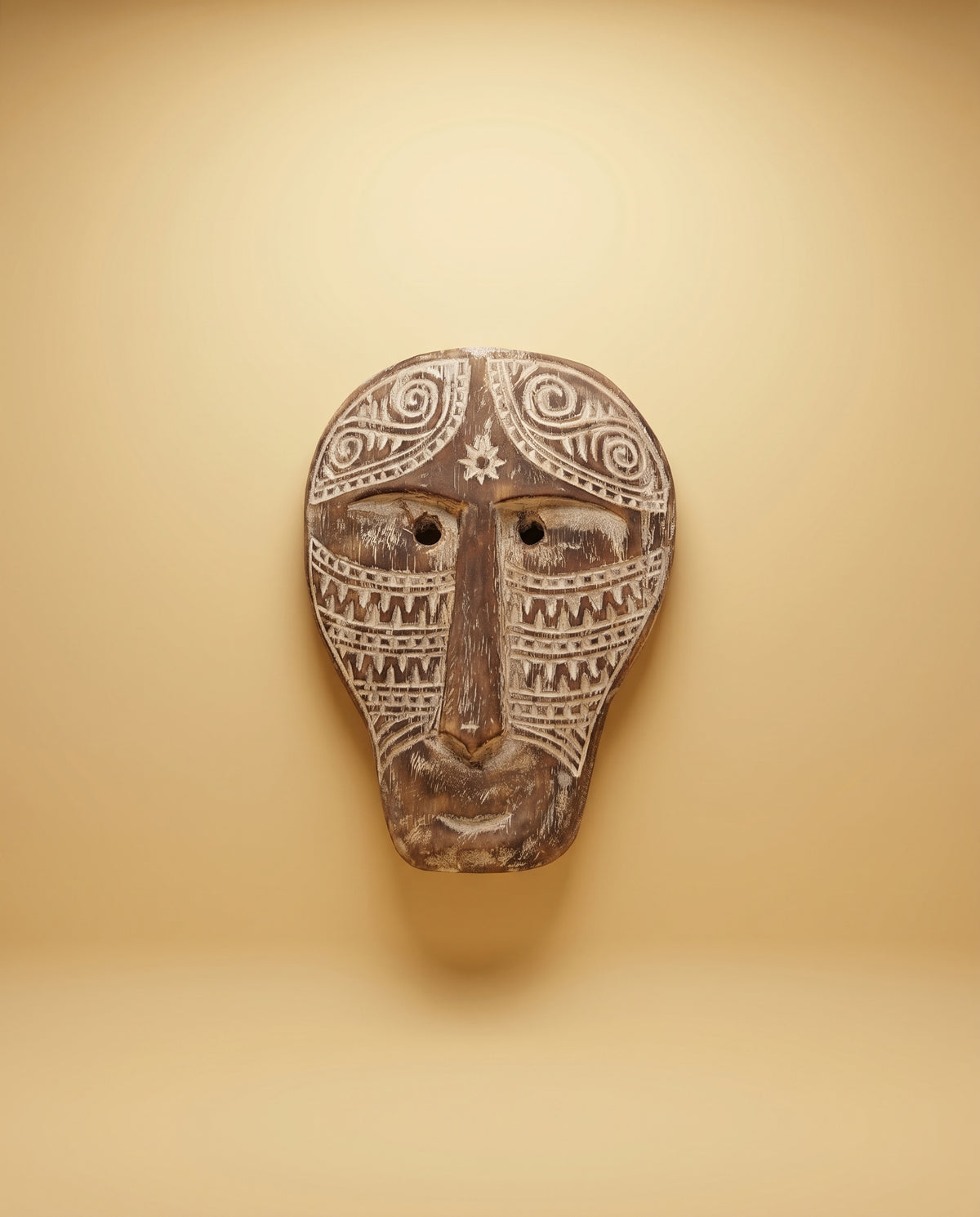 Wooden Wall Mask | Carved Timor-Style Decor