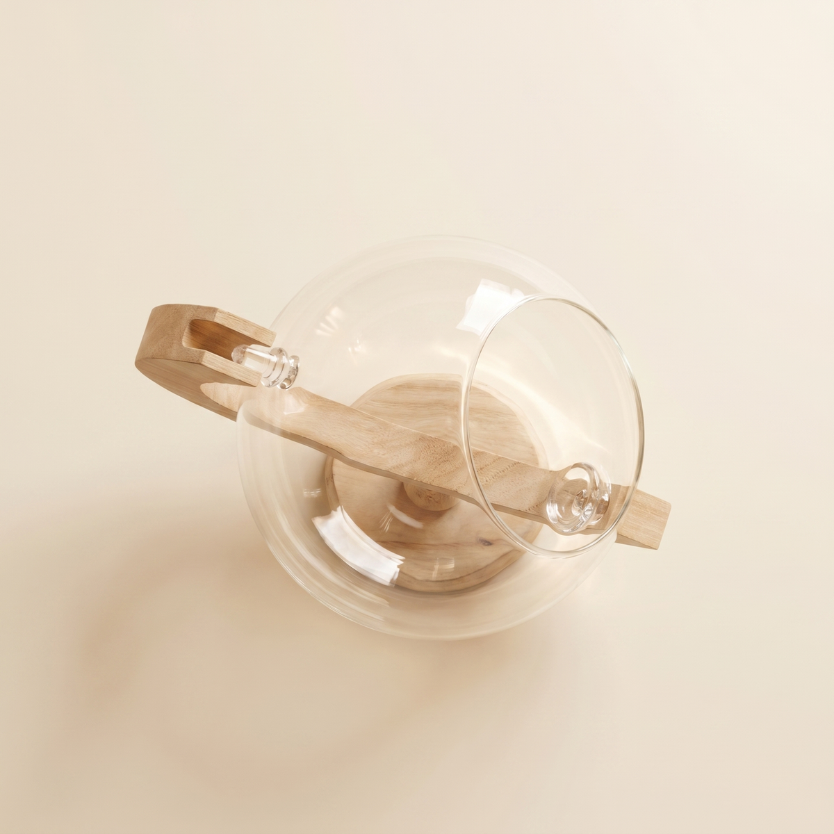 Decorative Glass Globe | Glass Orb on Turning Wood Stand