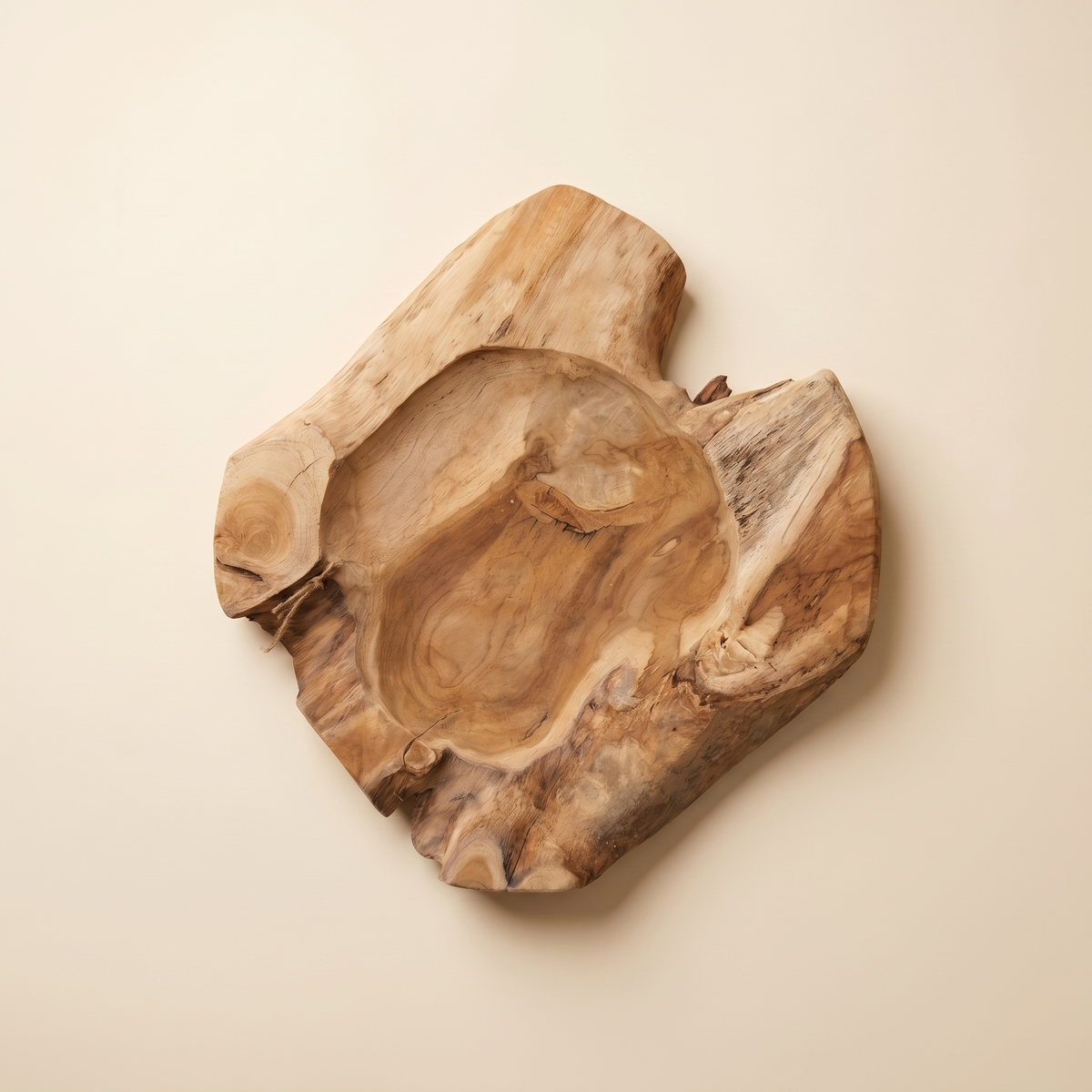 Teak Root Bowl | Carved Sculptural Wood Bowl, 50 cm