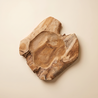 Teak Root Bowl | Carved Sculptural Wood Bowl, 50 cm