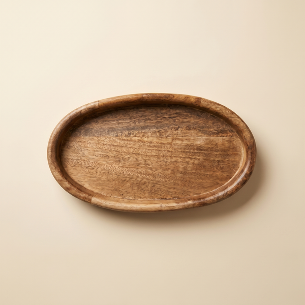 Oval Wooden Serving Tray | Mango Wood Catch-All