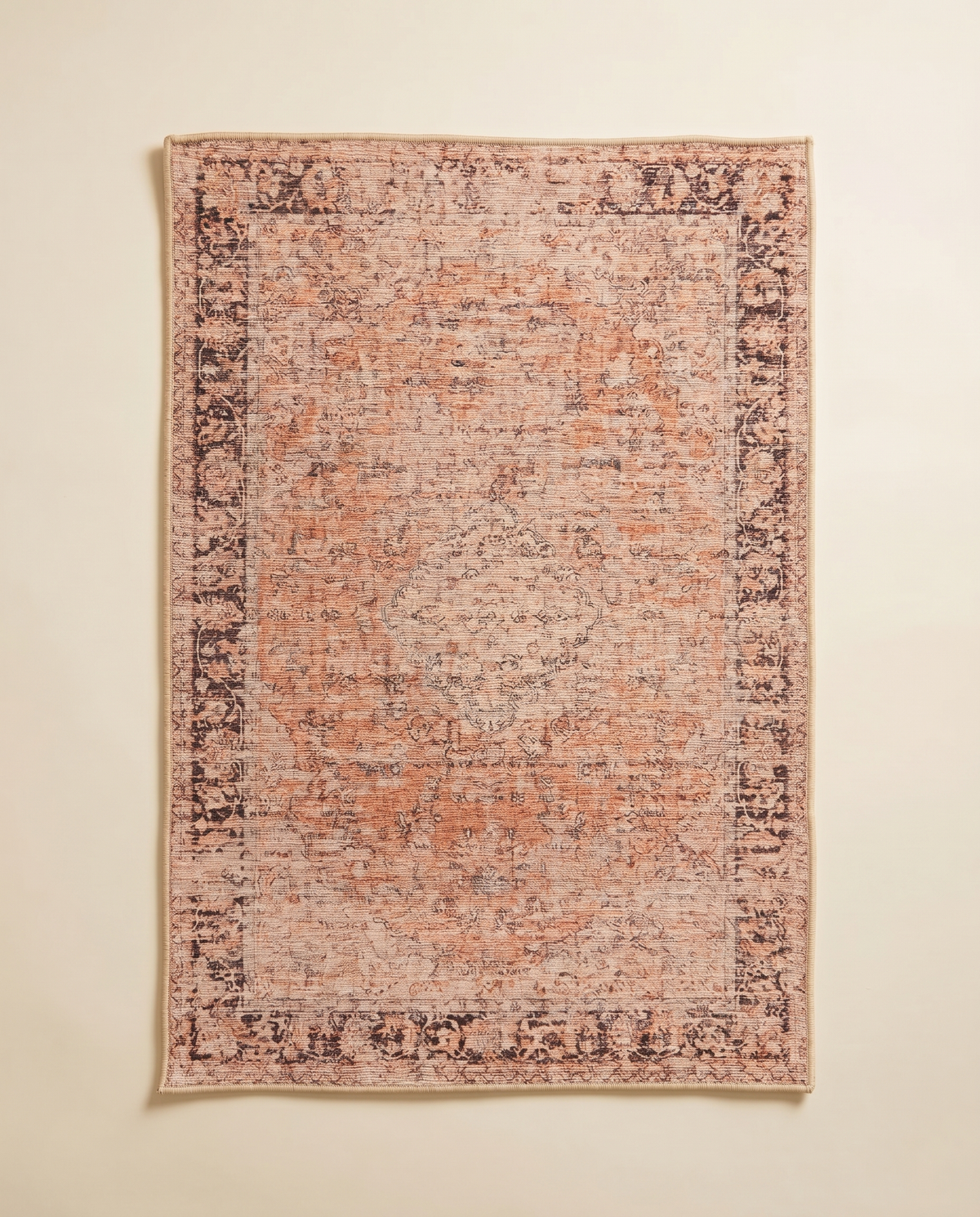 Accent Rug | Soft Grey Circle-Pattern Mat, 50x80 cm