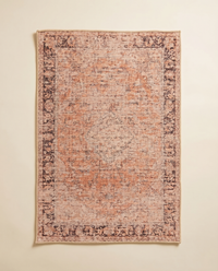 Accent Rug | Soft Grey Circle-Pattern Mat, 50x80 cm