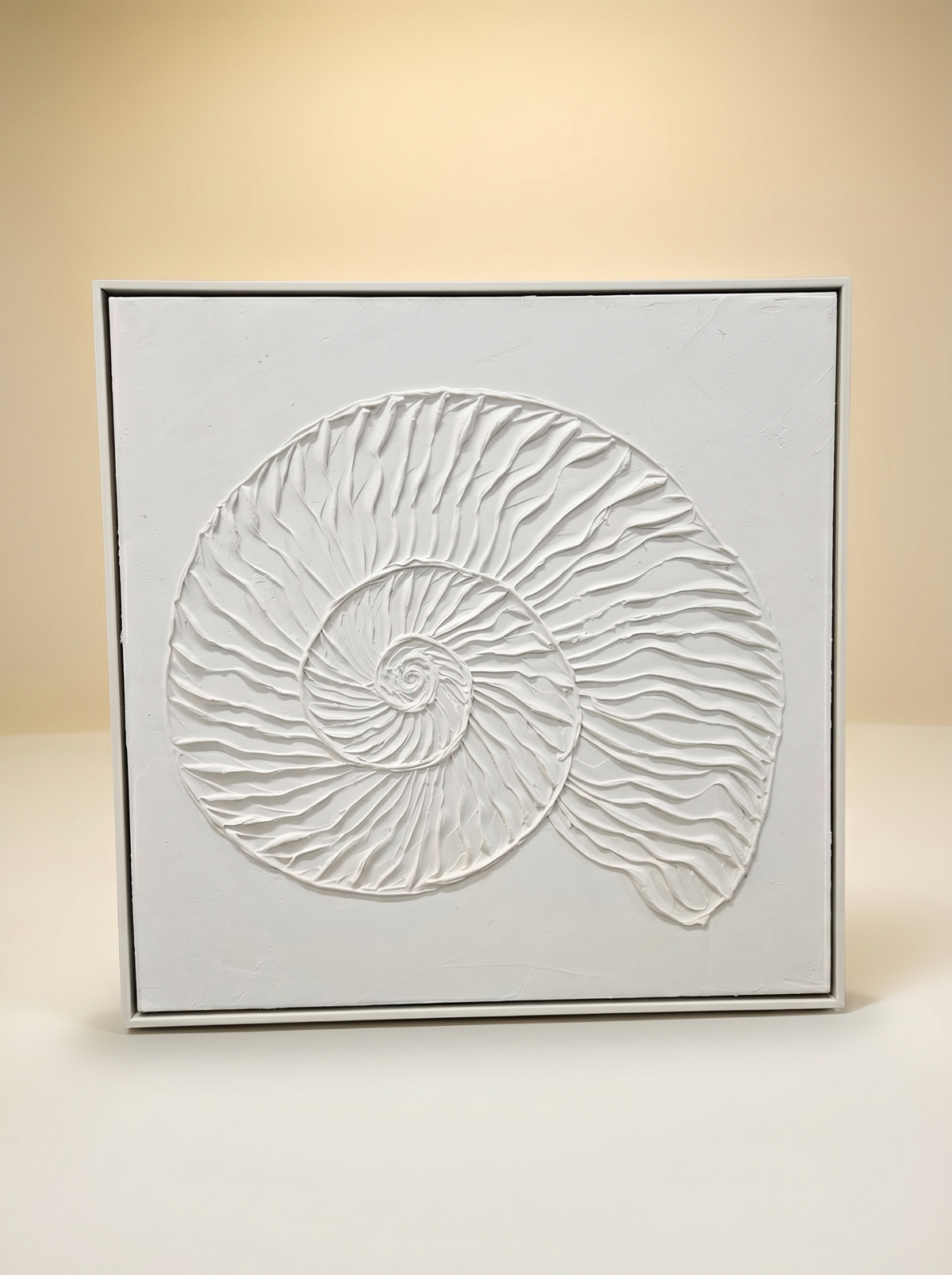 Tableau Coquillage | Toile Nautile Blanche en Relief