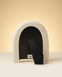 Arched Photo Frame, Cream Stone-Look Standing Frame