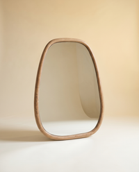 Organic Wood Mirror | Pebble-Shaped Wall Mirror