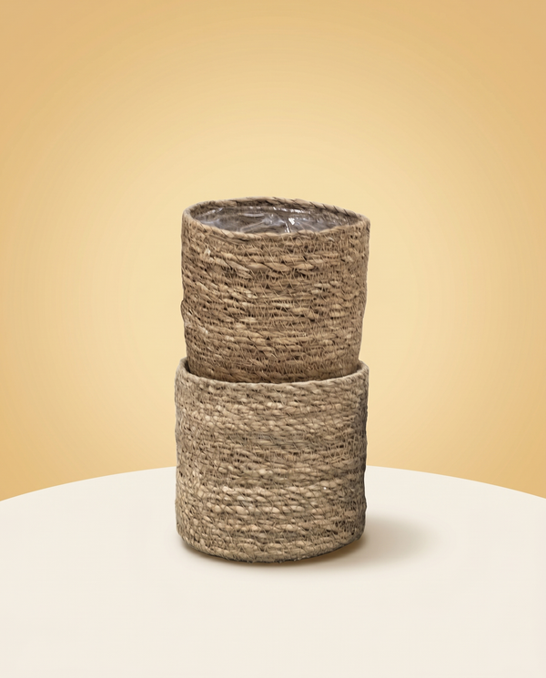Woven Plant Basket, Set of 2 Natural Cachepots
