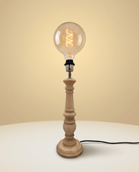 Rattan Table Lamp - Handwoven Natural Accent, 22 cm