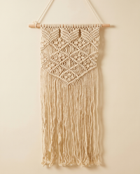 Macrame Wall Hanging | Boho Knotted Fringe Panel