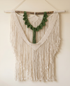 Macrame Wall Hanging, Green Leaf Cotton Art 90x90