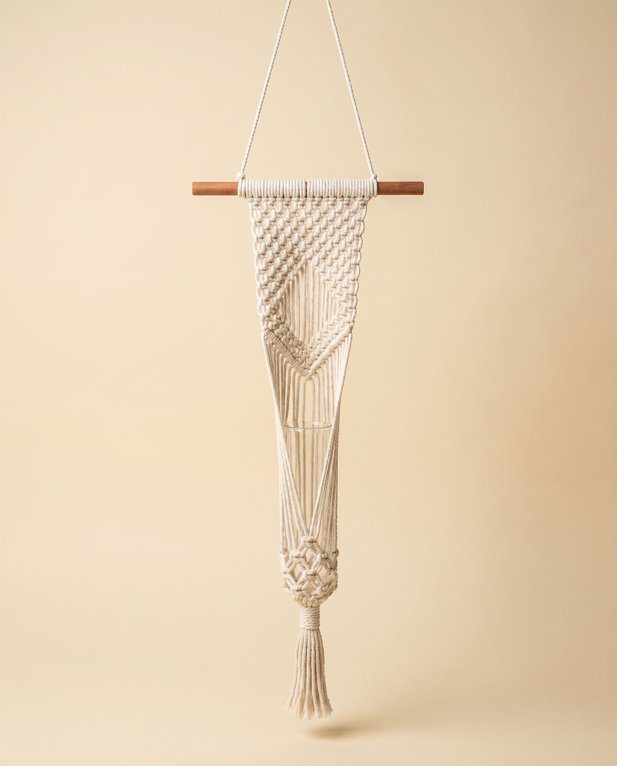Hanging Planter in Natural Cotton Macrame - Stitt