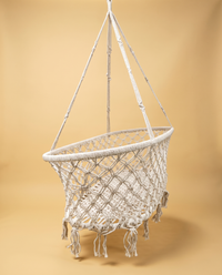 Macrame Hanging Chair | Cream Boho Cradle Seat