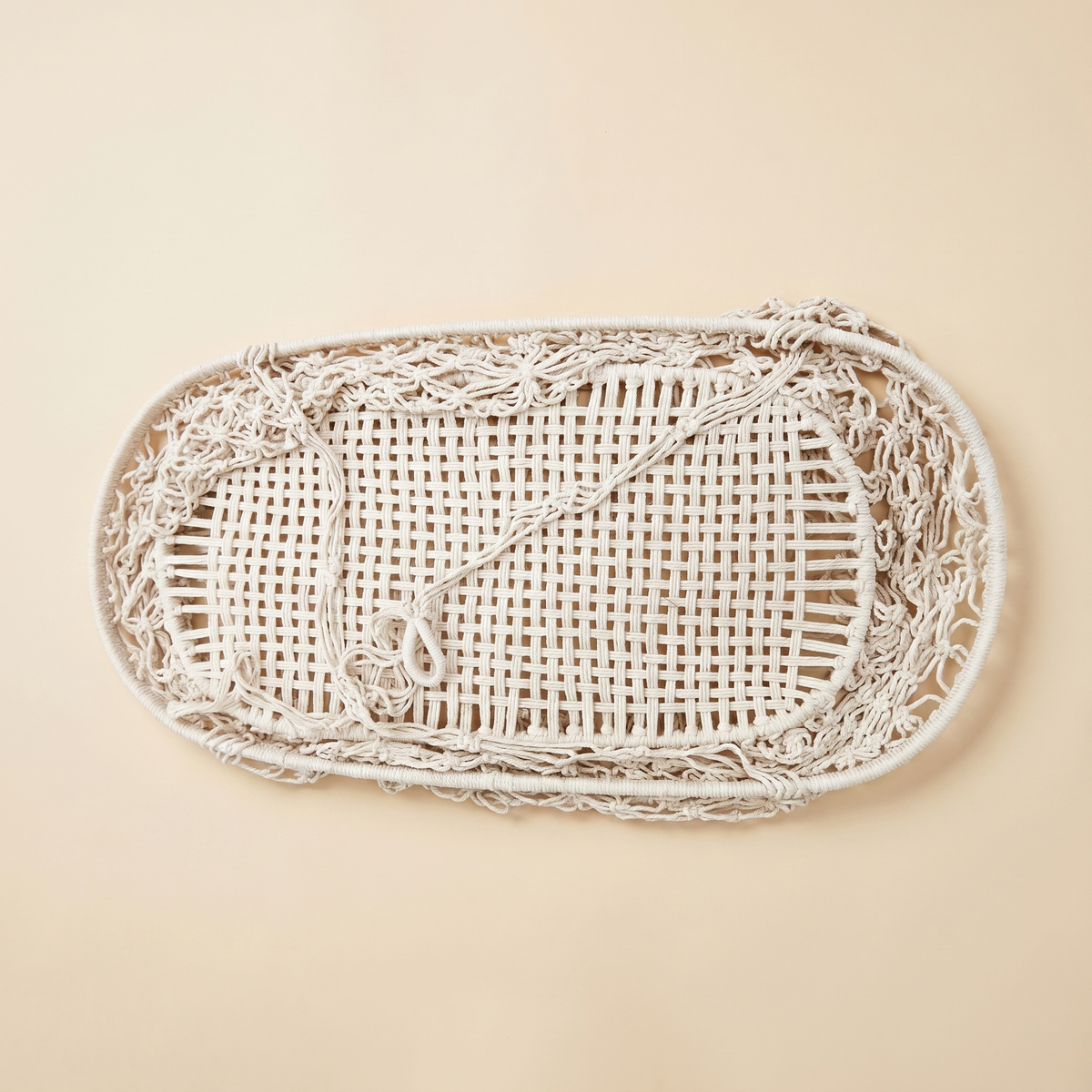Macrame Hanging Chair | Cream Boho Cradle Seat