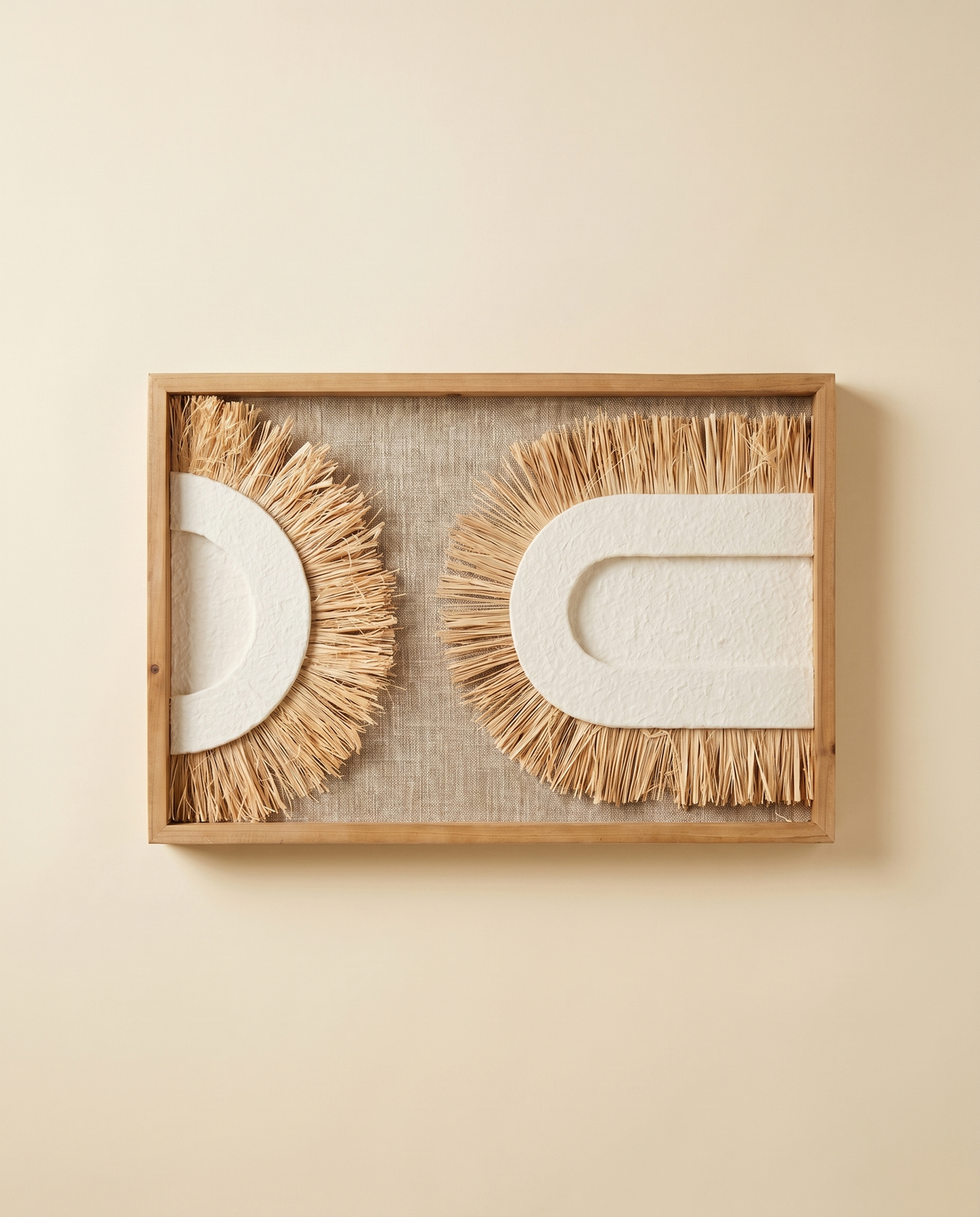 Natural Wall Art Panel | Raffia Sunburst & Arch, 40x60