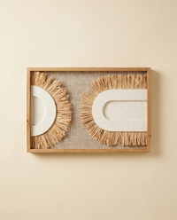 Natural Wall Art Panel | Raffia Sunburst & Arch, 40x60