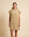 Beach Poncho | Hooded Terry Cover-Up in Sand or Taupe