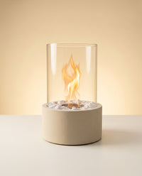 Tabletop Fire Bowl | Round Sand Concrete Bioethanol