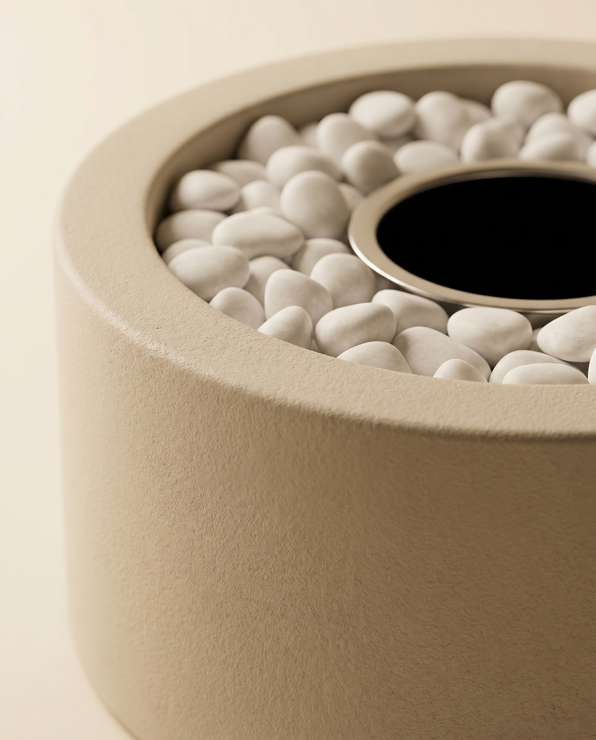 Tabletop Fire Bowl | Round Sand Concrete Bioethanol