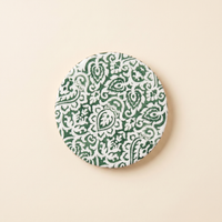 Wood Coasters Set of 8 - Green & White Mango Wood