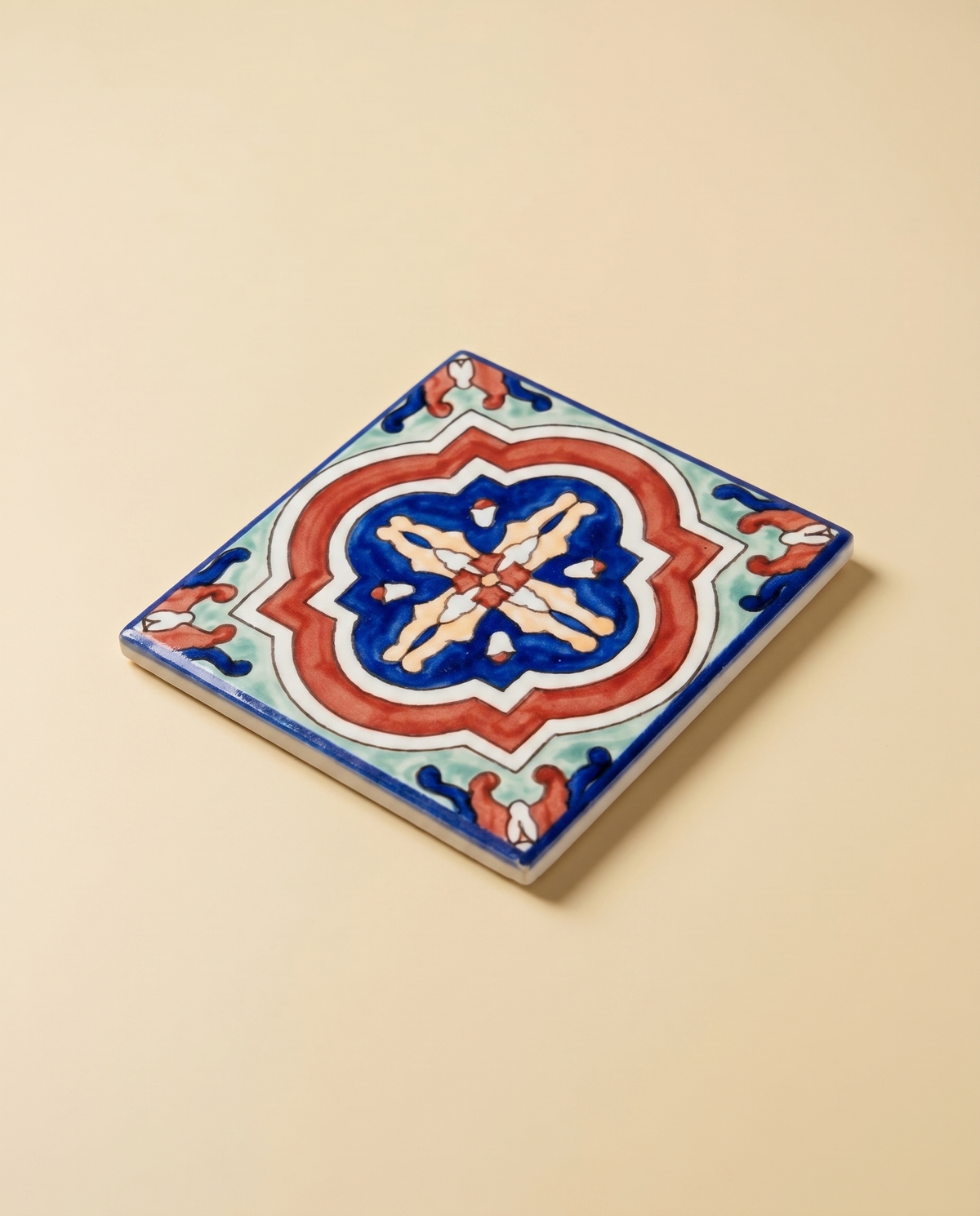 Square Mosaic Coaster, 10 cm | Decorative Table Accent