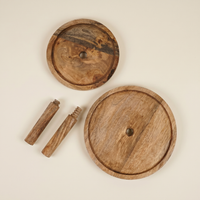 Etagère de Madera de Mango | Bandeja de 2 Pisos y Soporte para Tartas, 25 × 26 cm